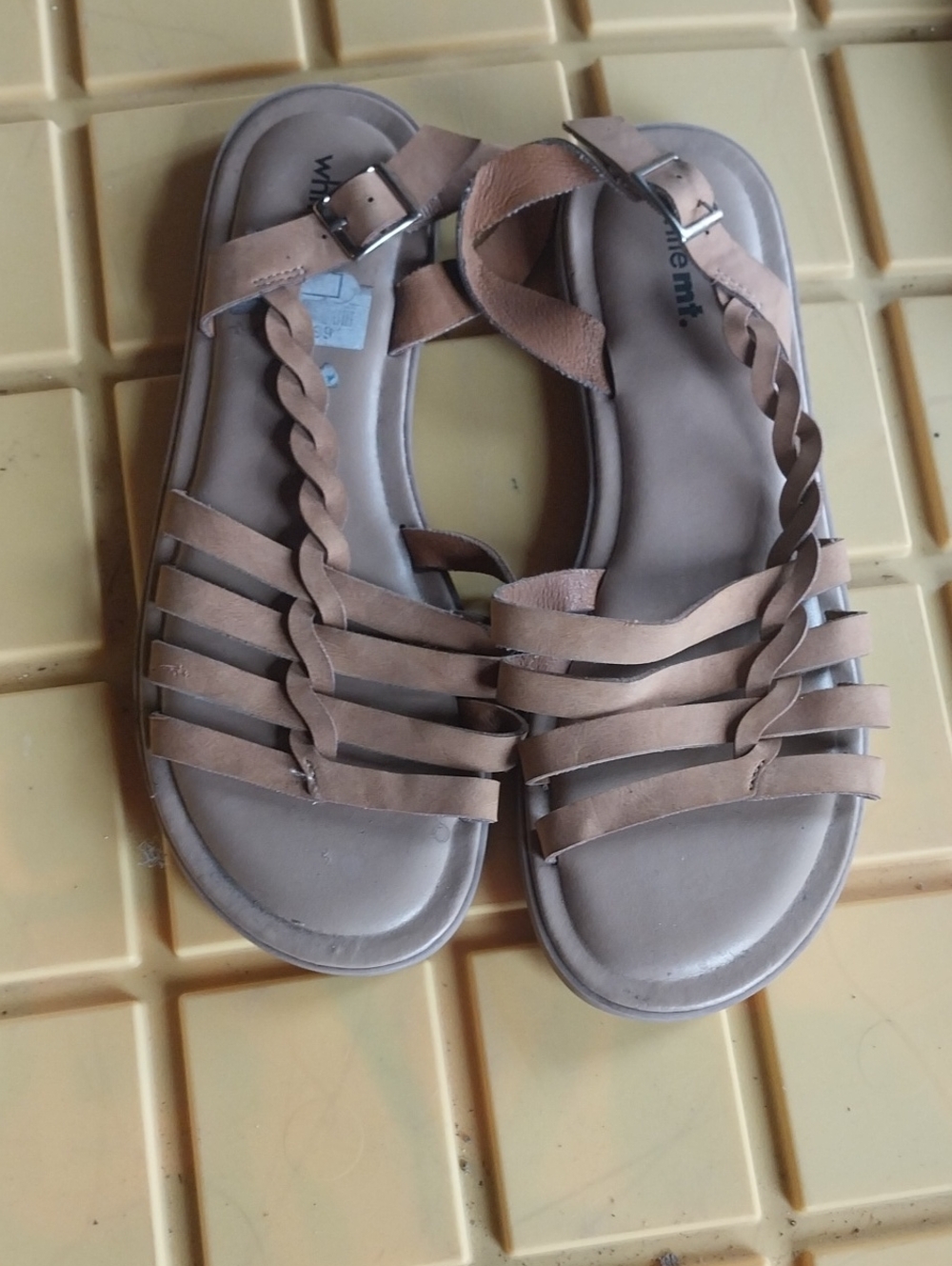 Braided Strappy Women’s Sandals in Tan